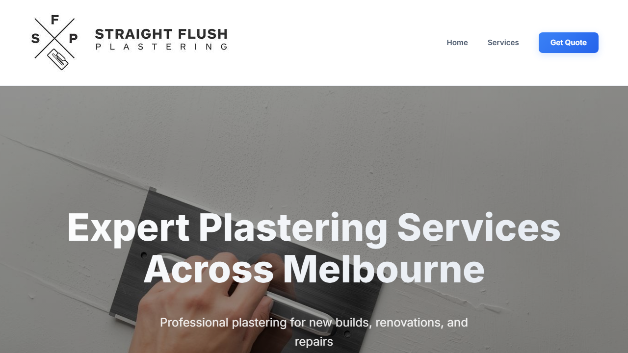 Straight Flush Plastering website screenshot